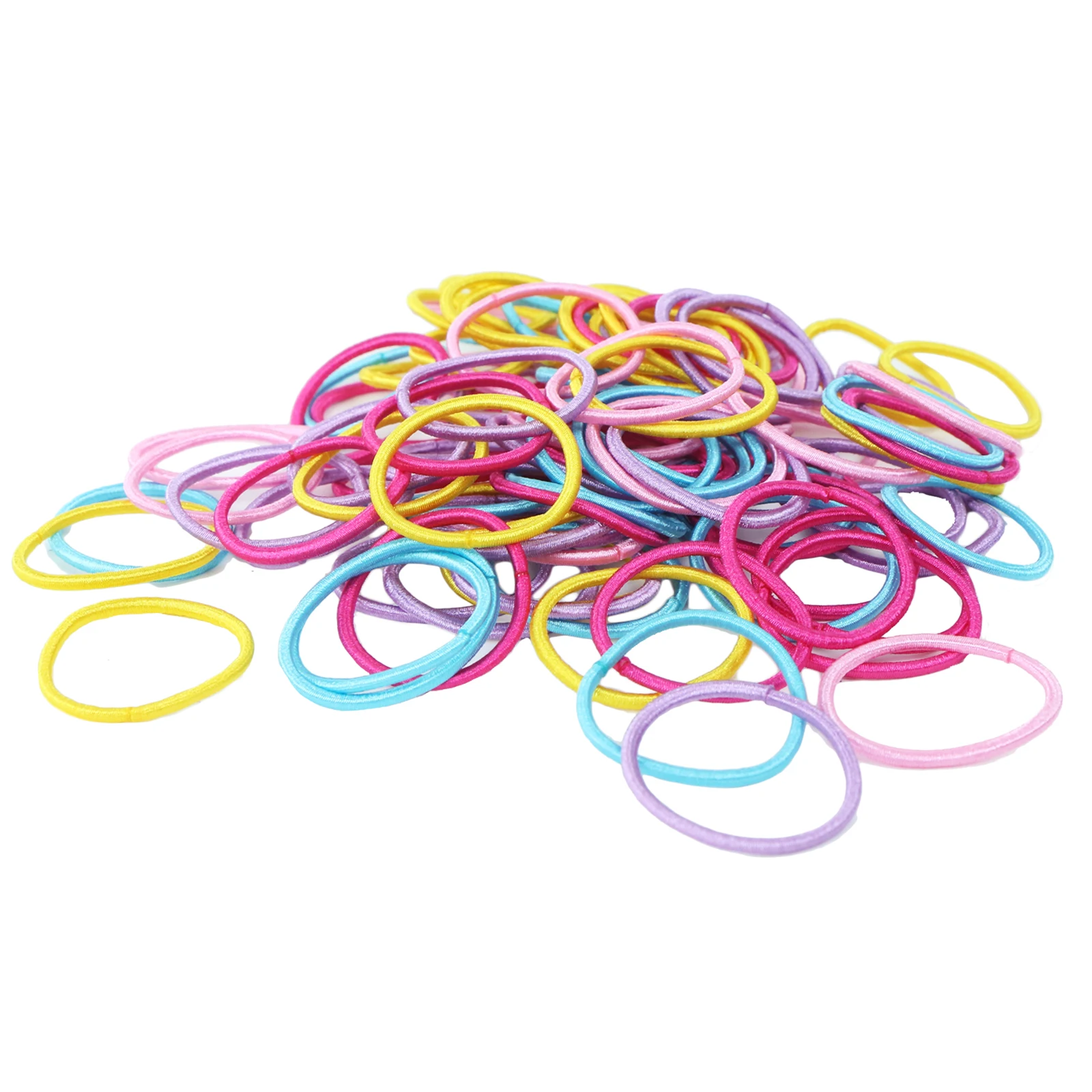 100PCS/Set Girls Candy Colors Nylon 3CM Rubber Bands Children Safe Elastic Hair Ponytail Holder Kids Accessories | Детская одежда и