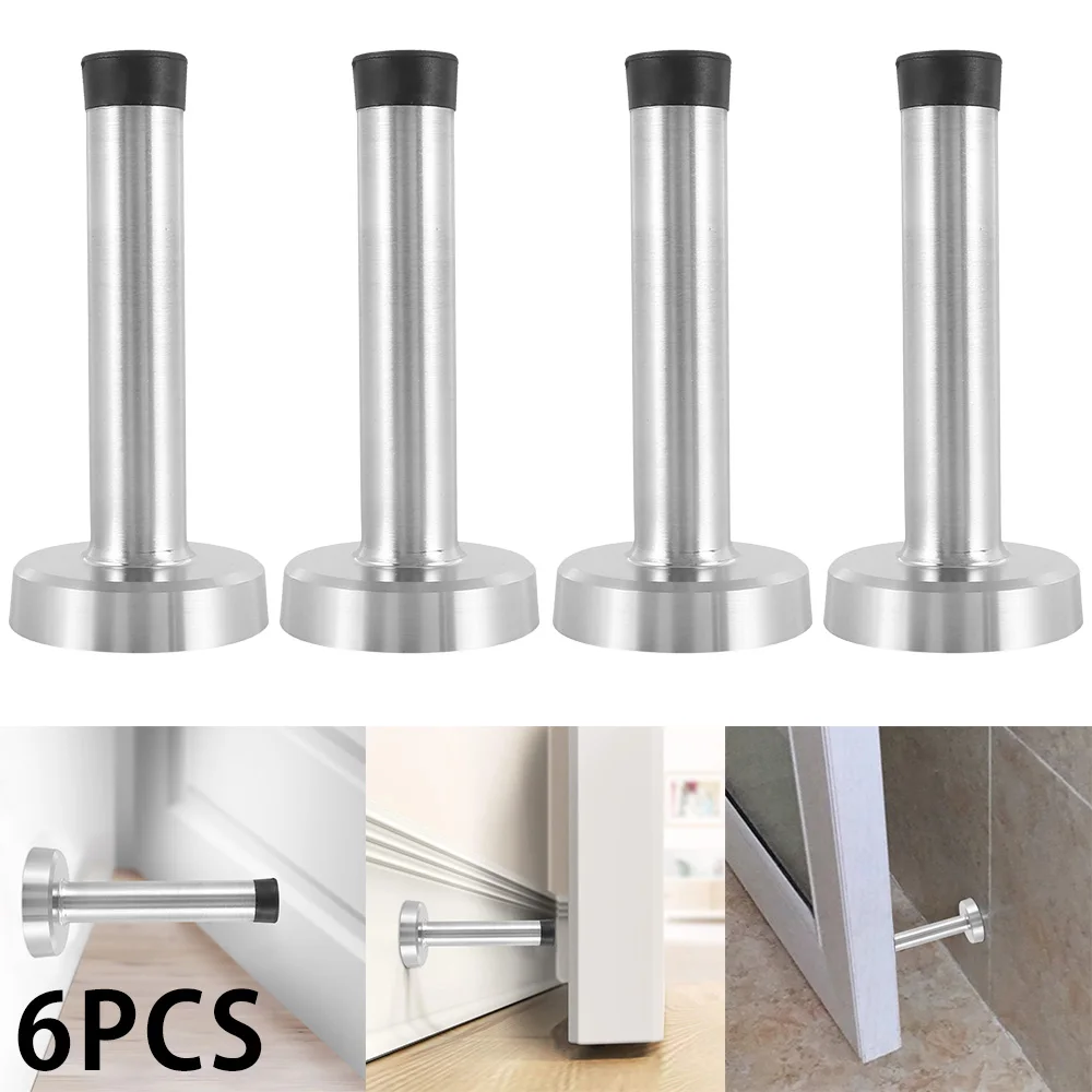 

Door Stop Stopper Bumper Stainless Steel Wall Mounted Door Stopper for Bedroom Door Anti-collision Silencer Pad Protective Wall