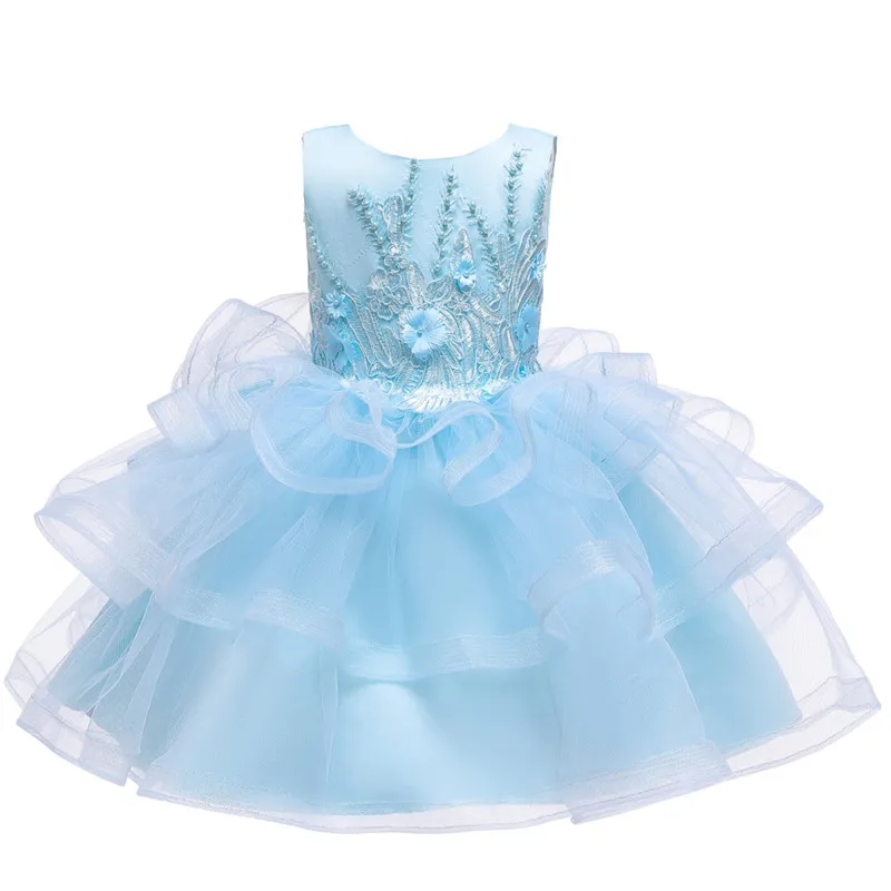 

Girl Princess Wedding Dress Fashion Children Clothing Summer Flower Baby Girl Clothes Birthday Party Dresses Performance Service