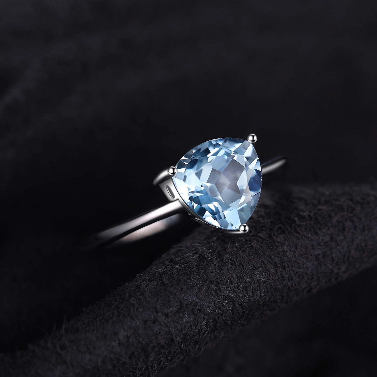 Jewelrypalace трлн 1.5ct Природный Голубой топаз камень пасьянс кольцо Pure стерлингового серебра 925 Красивые ювелирные изделия для Для женщин