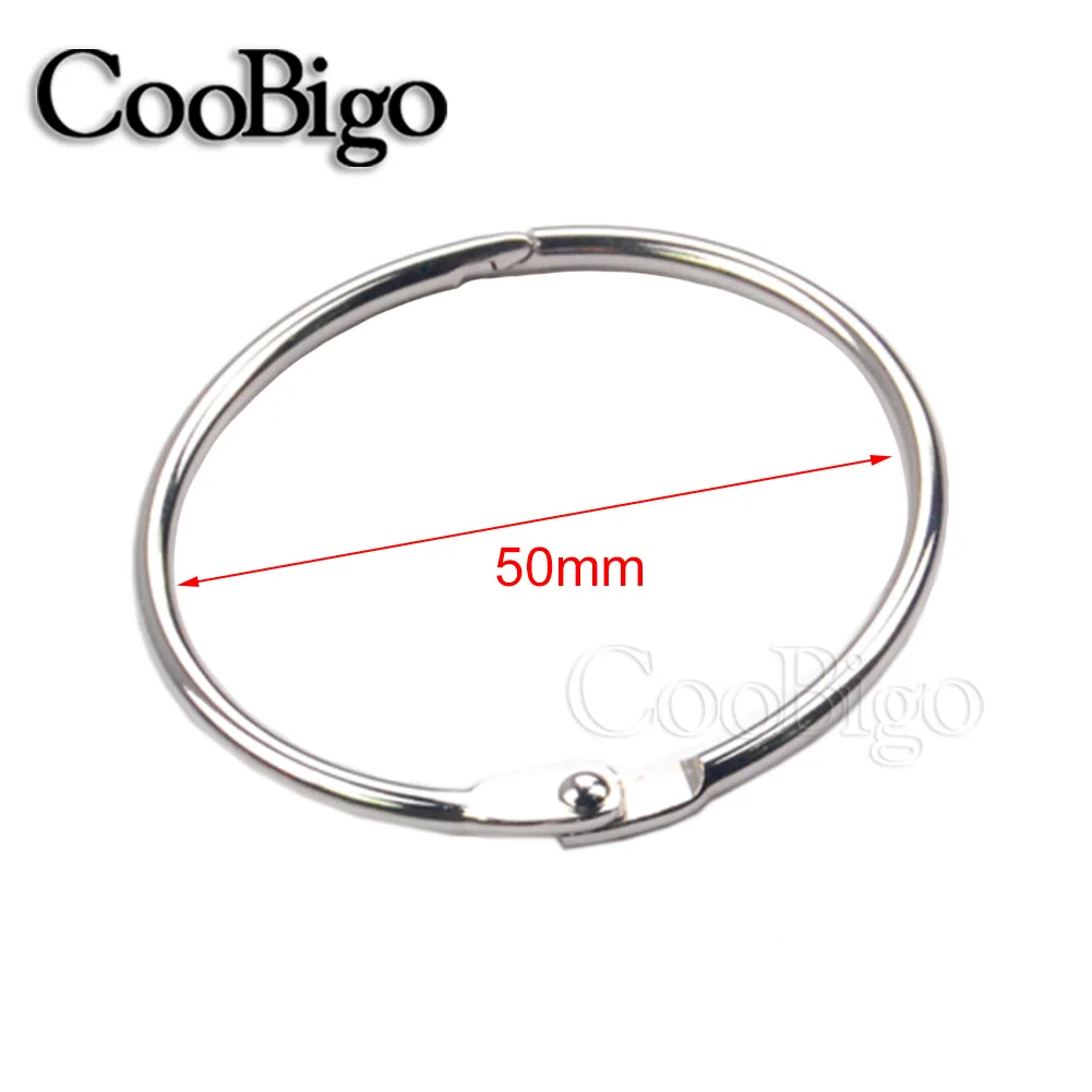 50mm Silver 1 шт. внутренний диаметр. 5/"~ 2-1/2" для книги с отрывными листами Связка с подвесками защелкивающееся уплотнительное кольцо фиксирующий брелок металлические ремесленные части альбом скрапбук ремесло - Цвет: 50mm Silver