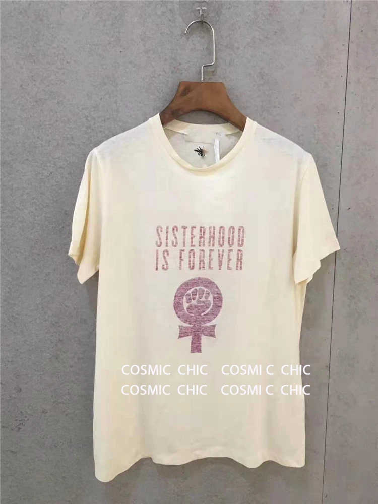 Cosmicchic, осенняя Феминистская футболка, короткий рукав, с буквенным принтом, хлопок, лен, футболка с принтом Sisterhood Global, футболка