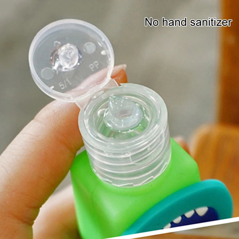 

2pcs Cartoon Silicone Mini Liquid Soap Dispenser Bottle with Detachable Cover Travel Portable Safe Gel Holder Container