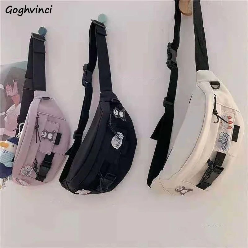 Waist Packs Women Classic Cross Body Chest Packet Students Retro Simple Ulzzang Big Capacity School Fanny Pack Moto Leisure Chic