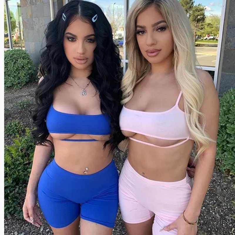 Женский комплект из 2 предметов ANJAMANOR повседневный укороченного топа и шорт