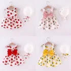 Платье принцессы без рукавов, с клубничным принтом, шляпка, 2021