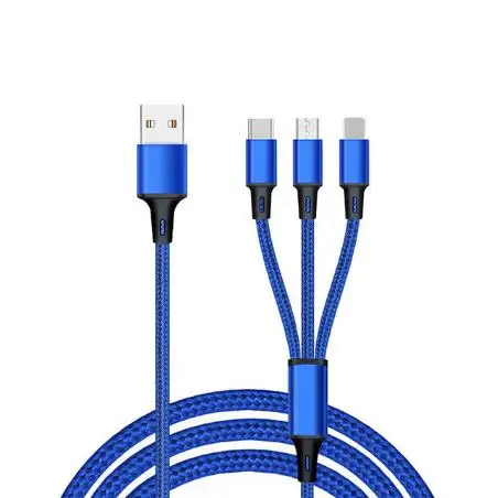 3 in 1 cable 12 В/24 В автомобильный двойной USB быстрое зарядное устройство адаптер для автомобильного прикуривателя разветвитель конвертер 5 в 3.6A напряжение диагностический дисплей - Название цвета: 3 in 1 cable