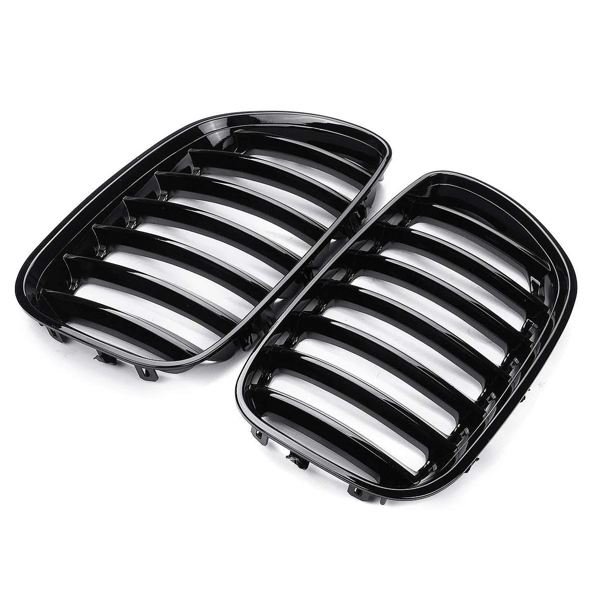 

2Pcs Gloss Black Car Front Kidney Grill Grilles Right & Left for BMW X5 E53 2004 2005 2006 ABS 51137124815 51137124816