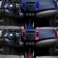 for mitsubishi outlander 2006 2011interior central control panel door handle carbon fiber stickers decals car styling accessorie