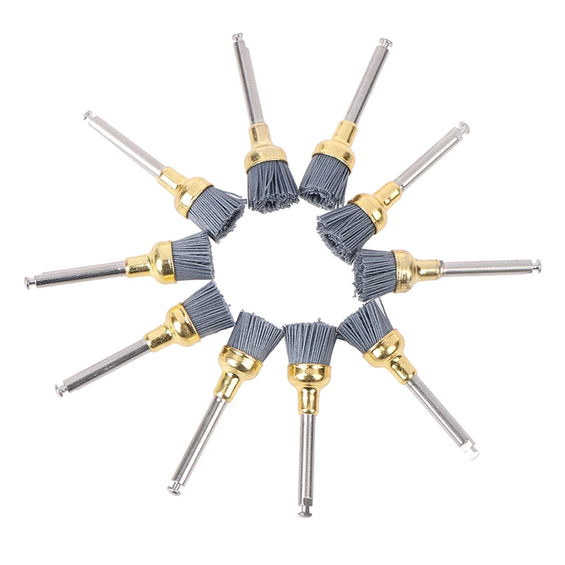 

10Pcs Dental Polishing Brush Silicon carbide Material Latch Bowl Flat Teeth