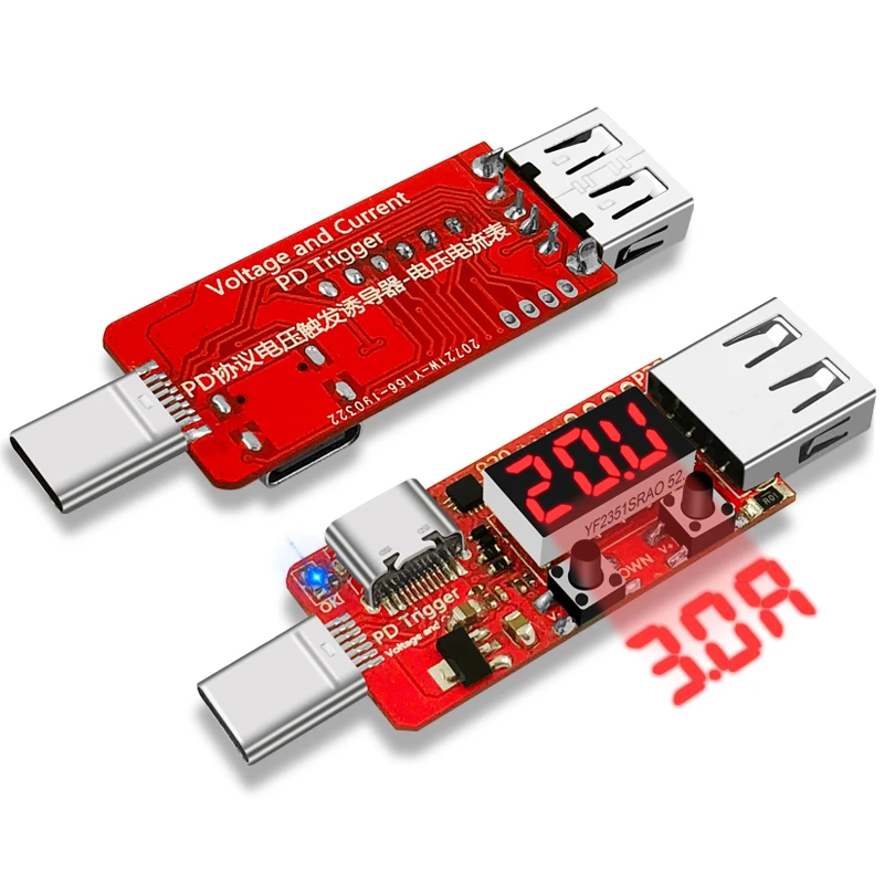 Зарядное устройство PD type c PD2.0 5 в 9 12 В 15 20 автоматический детектор напряжения для