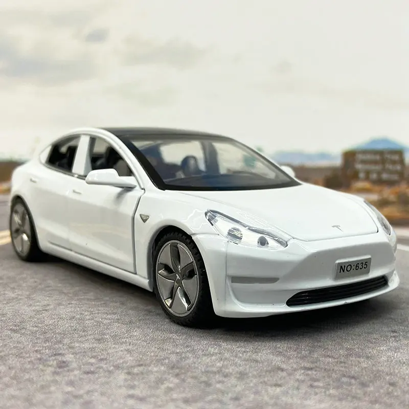 2021 Tesla MODEL 3 Alloy 1:32 Diecast Alloy Model Car Miniature Metal Vehicle Pull Back for Children Collected Gifts New Hot Toy