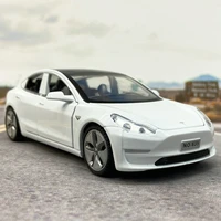 2021 tesla model 3 alloy 132 diecast alloy model car miniature metal vehicle pull back for children collected gifts new hot toy