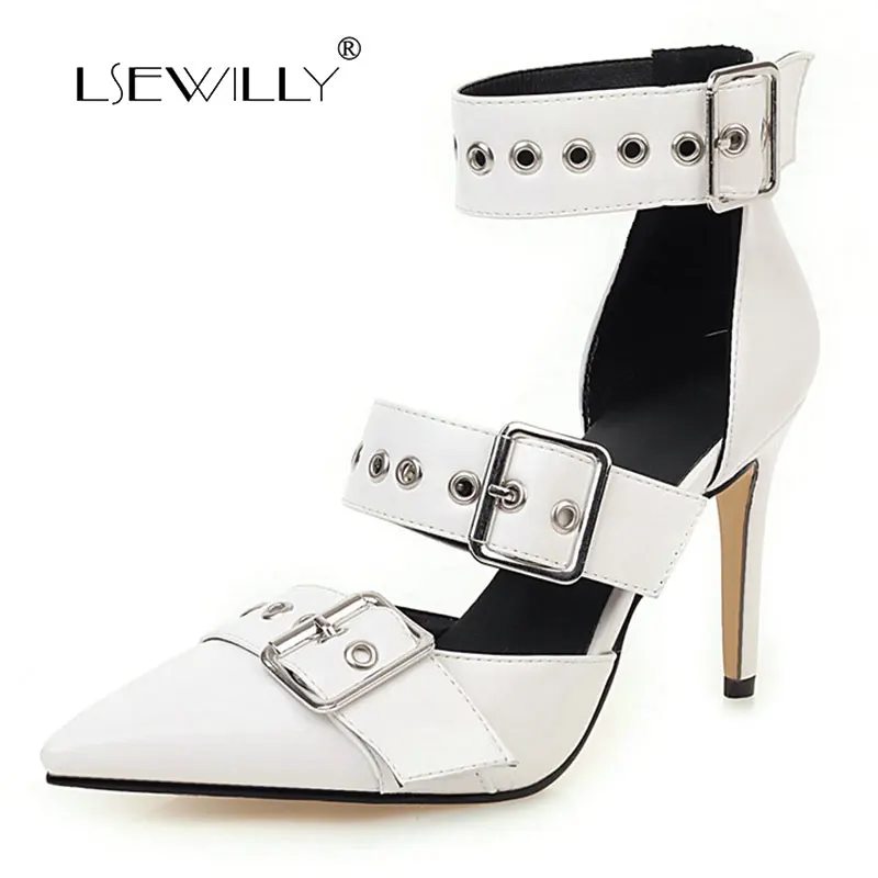 

Lsewilly летние женские туфли с острым носком босоножки с ремешком на щиколотке модные туфли с пряжкой на тонком высоком каблуке крутая женская...