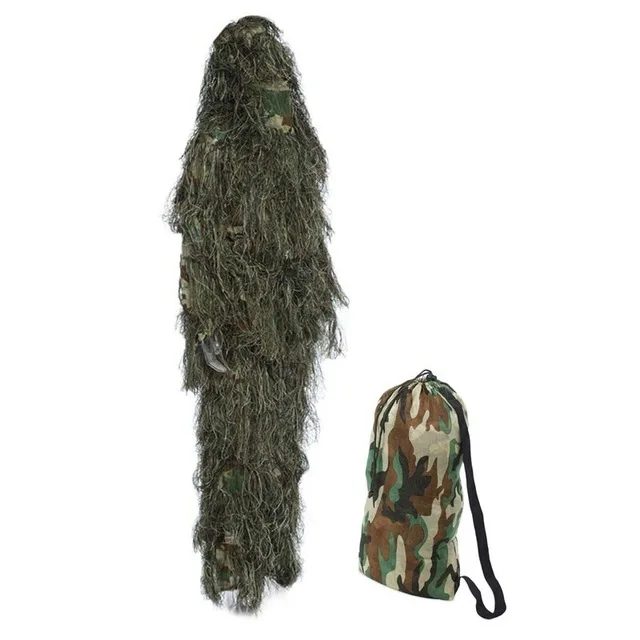 4 шт. костюм Охота камуфляж, лесная местность 3D Ghillie Bionic обучение Bowhunt Ghillie - Цвет: Green