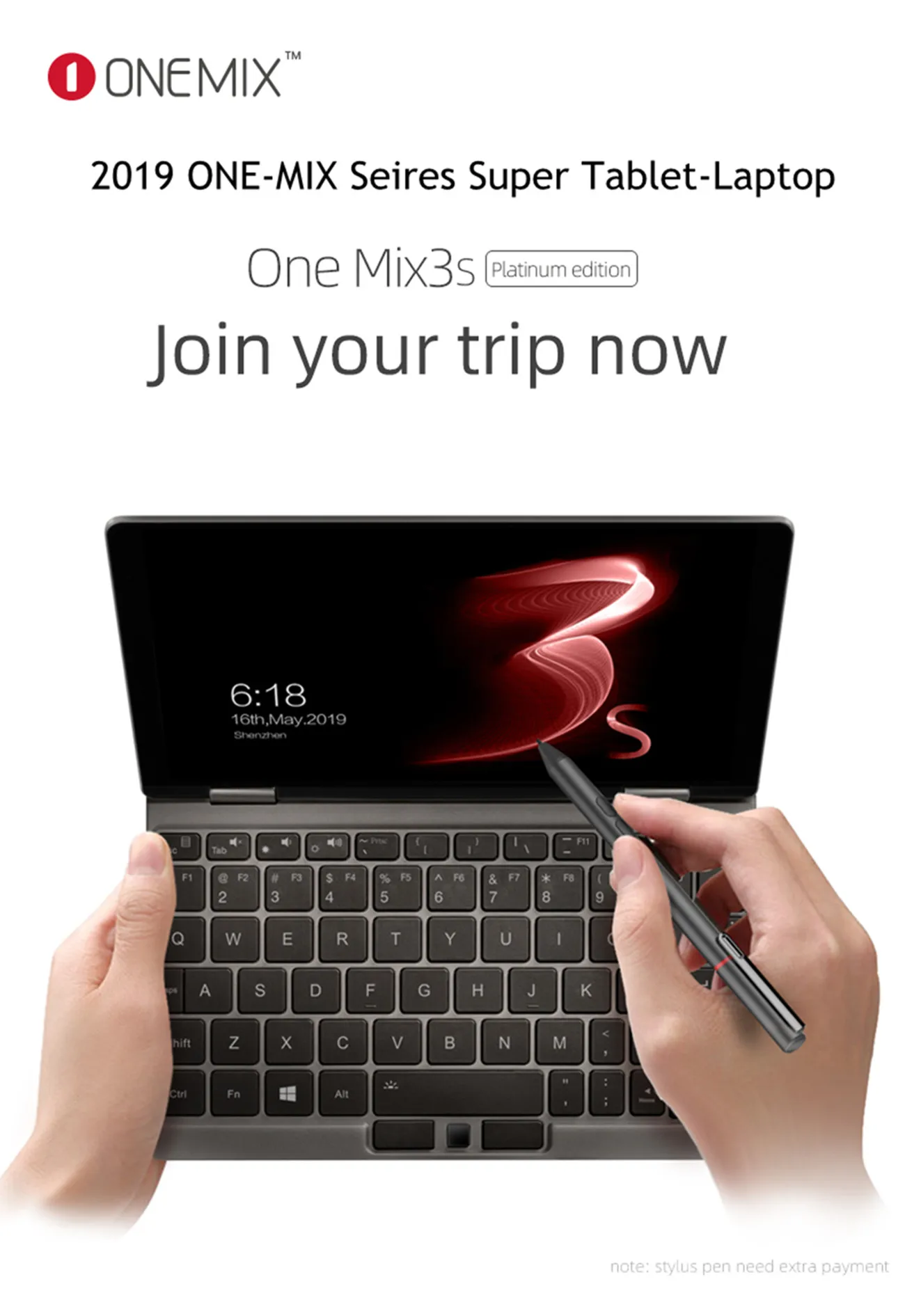One Mix 3S Серия Супер Карманный планшет ноутбук 8+ 256G/16G+ 512G SSD Intel Core i7-8500Y Windows 10 HDMI type-C USB TF 2,4/5G wifi