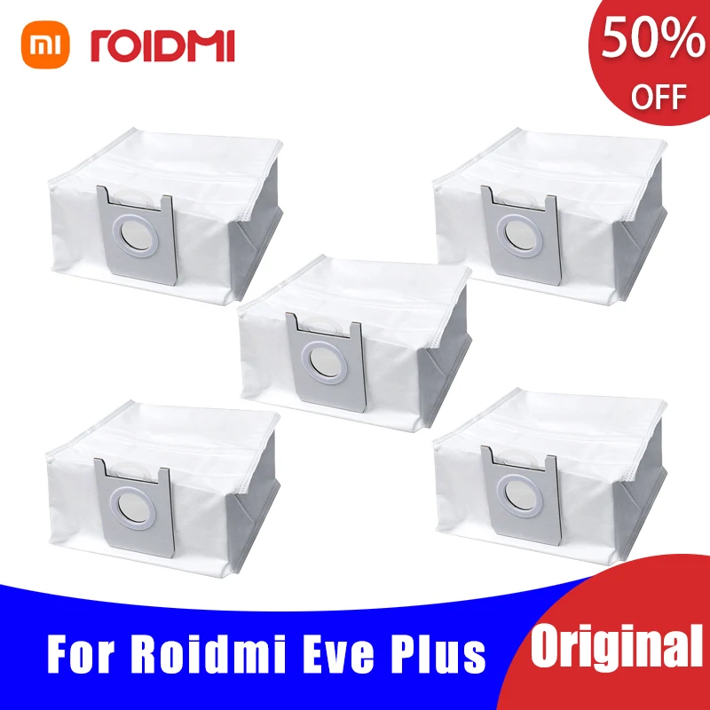 

5Pcs Replacement for ROIDMI EVE Plus Robot Vacuum Cleaner Parts Dust Bag Accessories Xiaomi Original PortableNew