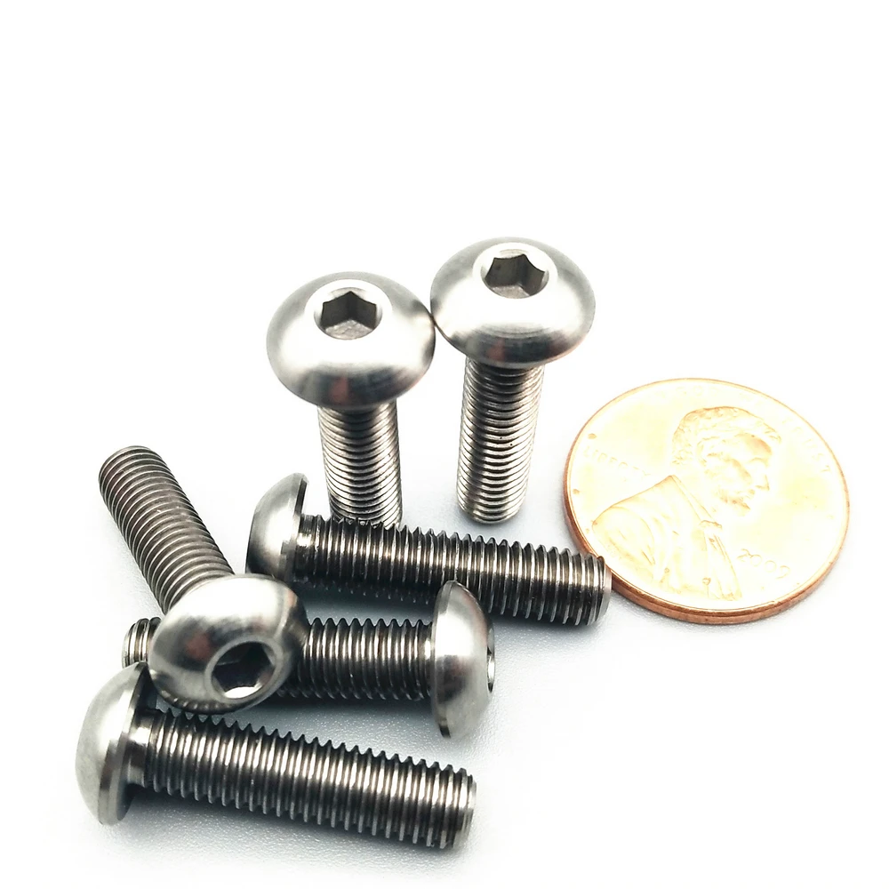 

Titanium bolts M6 x12 16/ 20 25mm M6 Multiple color Round Truss Headed Hexagon Socket Ti screws Ti fastener Pack of 6