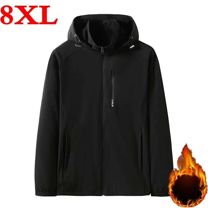 Новинка модные плотные флисовые куртки больших размеров 8XL 7XL мужское Трендовое