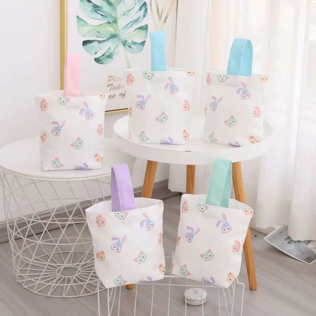 

Cute cartoon lunch box bag with rice bag Canvas lunch box bag handbag storage bag