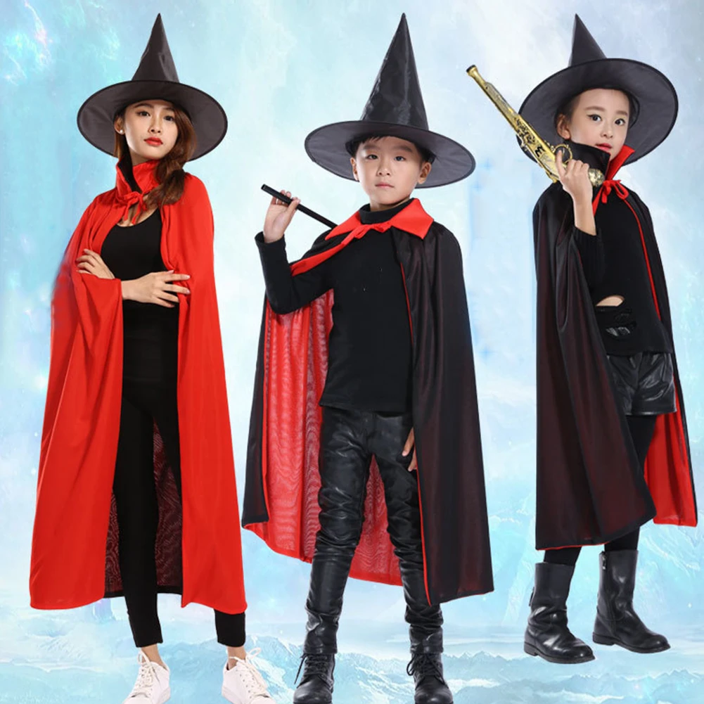 Реквизит для Хэллоуина взрослых детей DIY косплей костюм накидка шляпа набор со