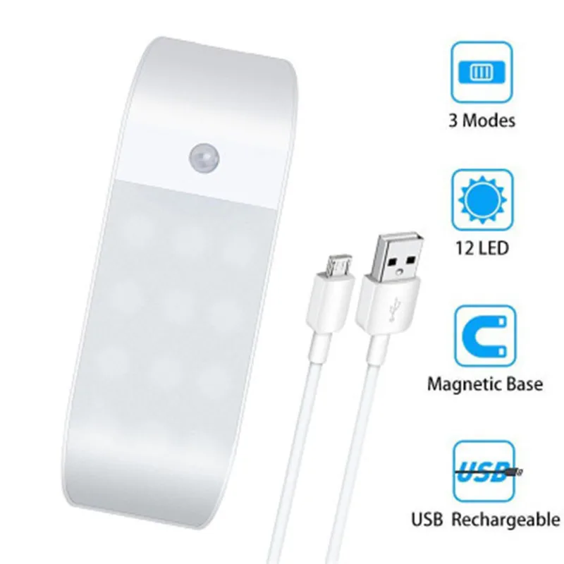 Инфракрасный перезаряжаемый светильник трость для гардероба ночник 12