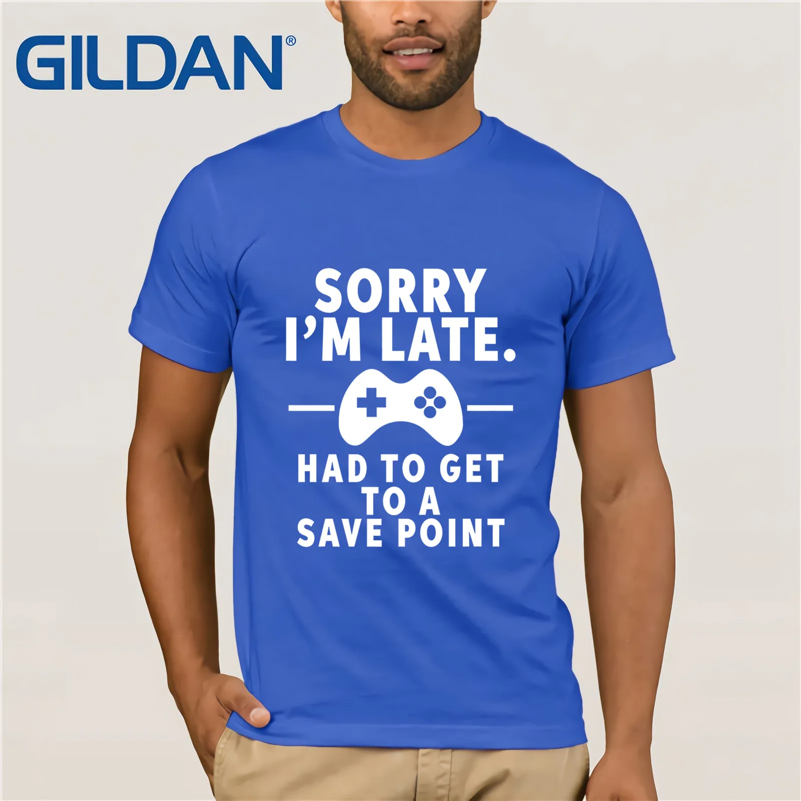 Мужская футболка с коротким рукавом Sorry I M Late Gamer забавная Футболка принтом