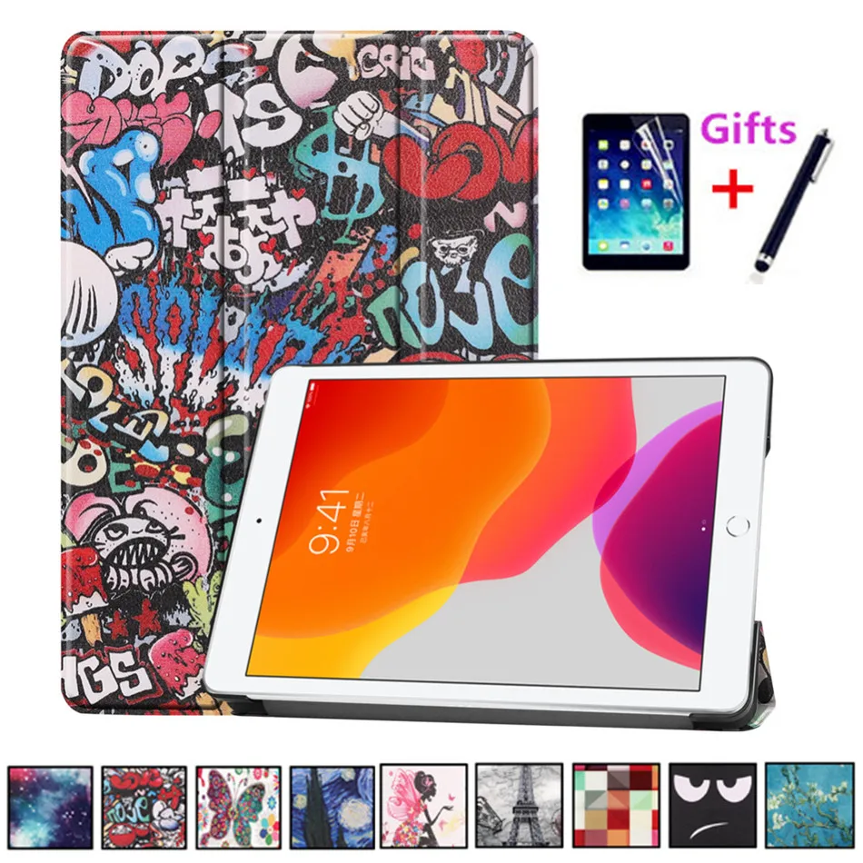 Для iPad 10,2 чехол для Apple iPad 7-го поколения A2200 A2198 A2232 смарт-чехол магнитный складной Стенд оболочка+ пленка+ ручка
