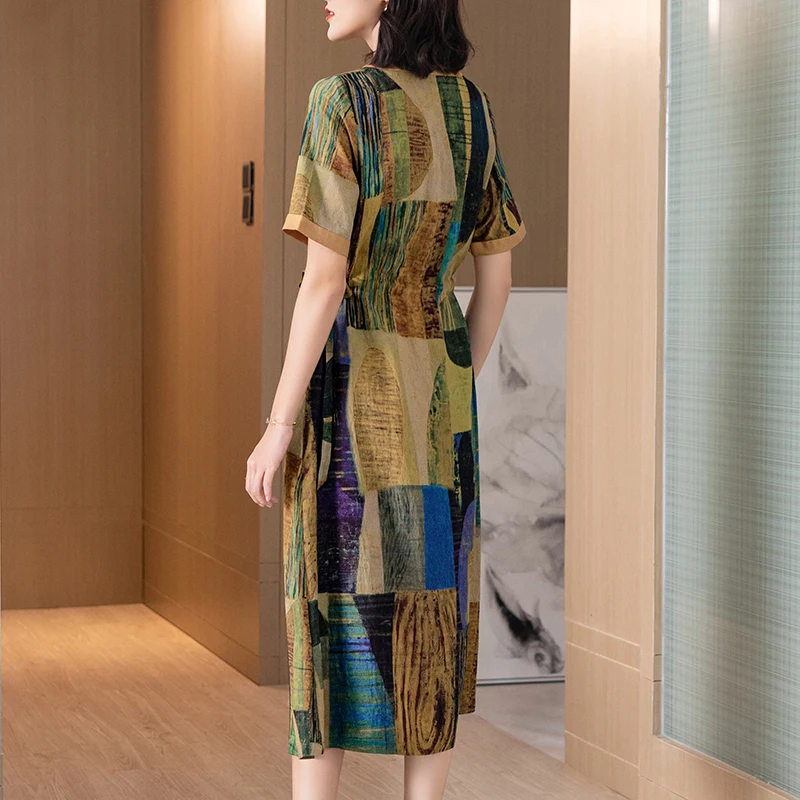 Платье женское длинное с V-образным вырезом приталенное элегантное модное платье