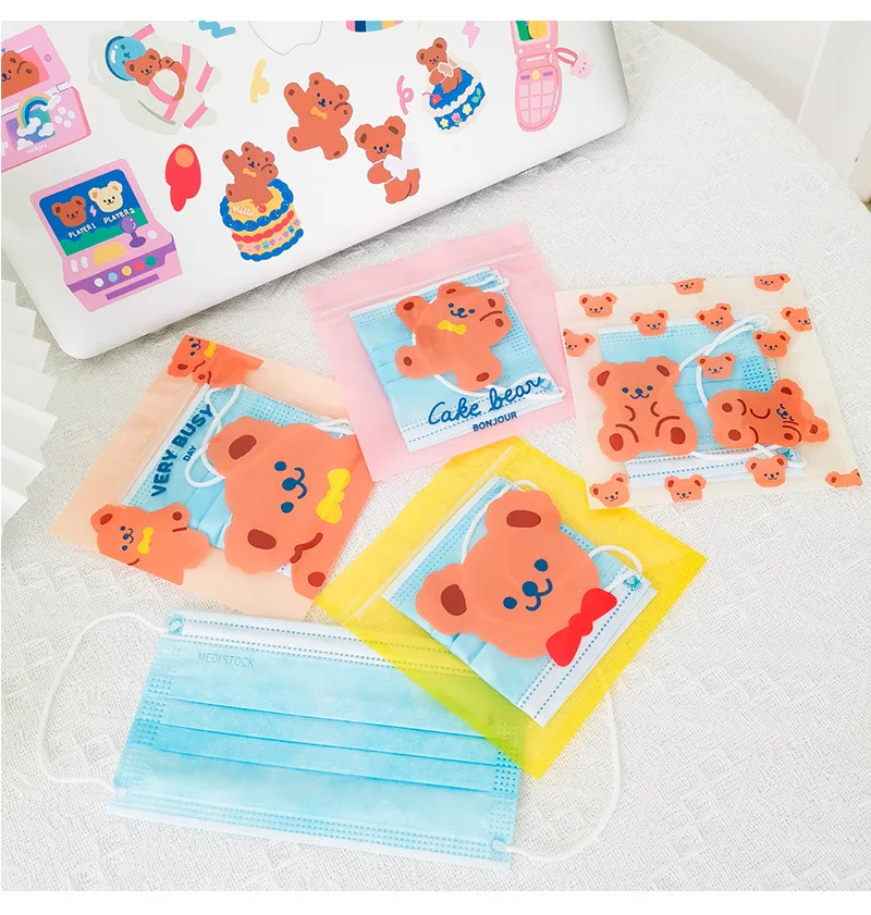 8 шт милый медведь печатные Портмоне Единорог прозрачные чехол радужной