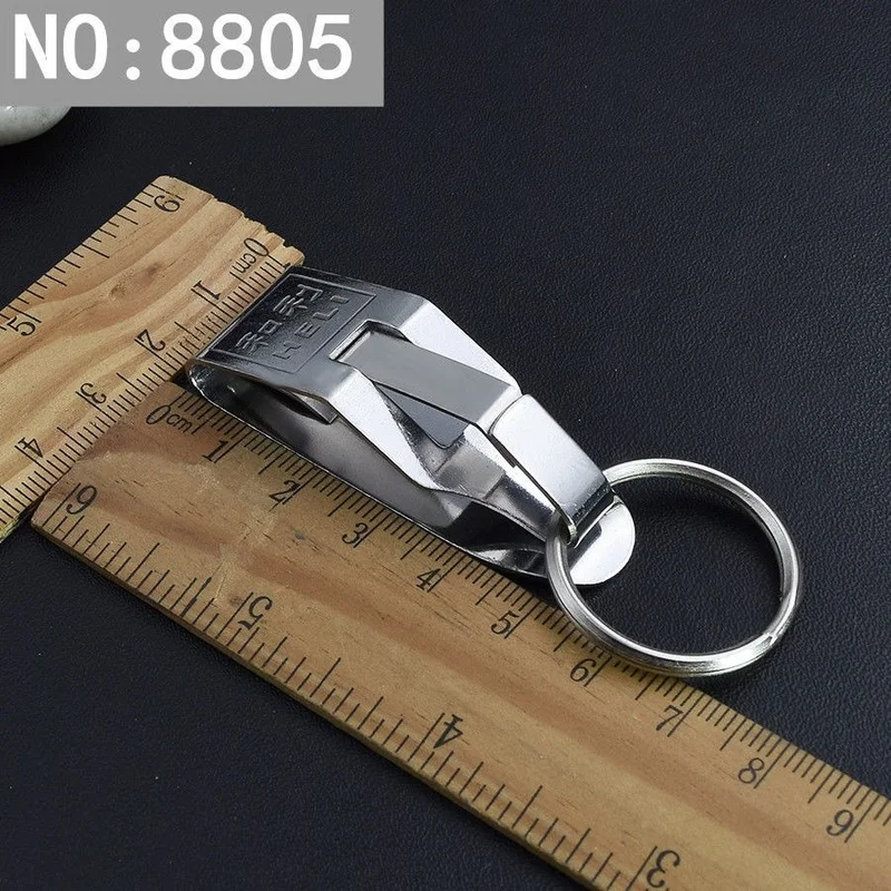 

Fashion Keychain Traditional Stainless Steel Keychain Wear Belt Buckle Waist Hanging Buckle Pendant Key Ring Jewelry Charm
