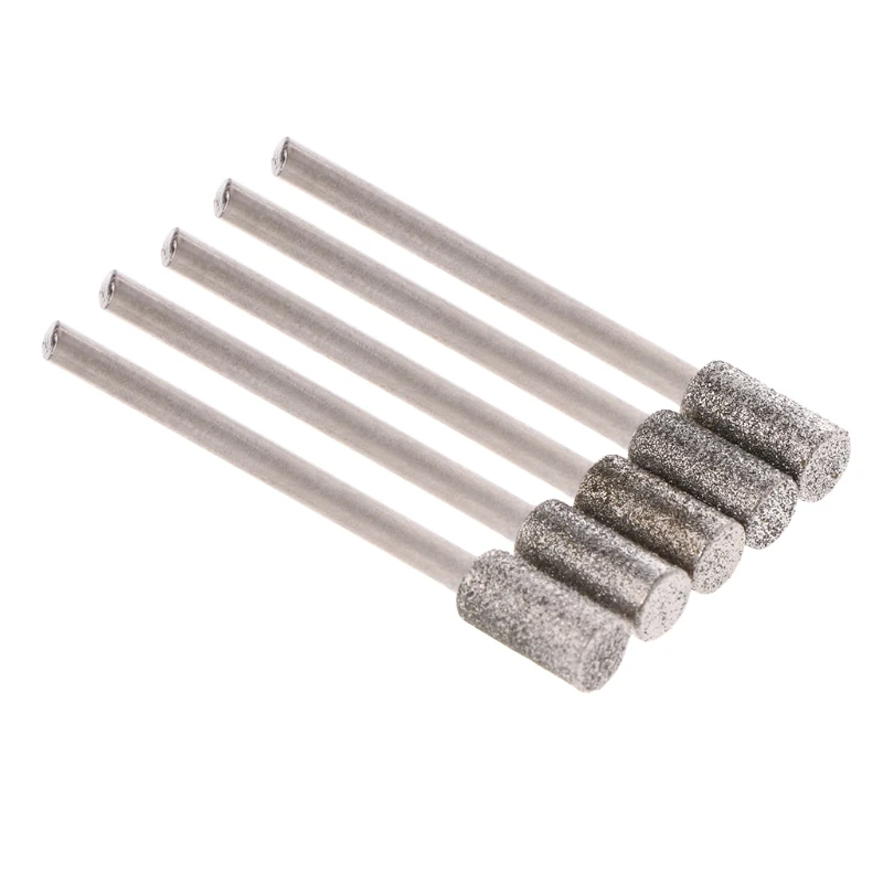 

5PCS Diamond Coated Cylindrical Burr 5mm Chainsaw Sharpener Stone File Chain Saw Sharpening Carving Grinding Tools High quality