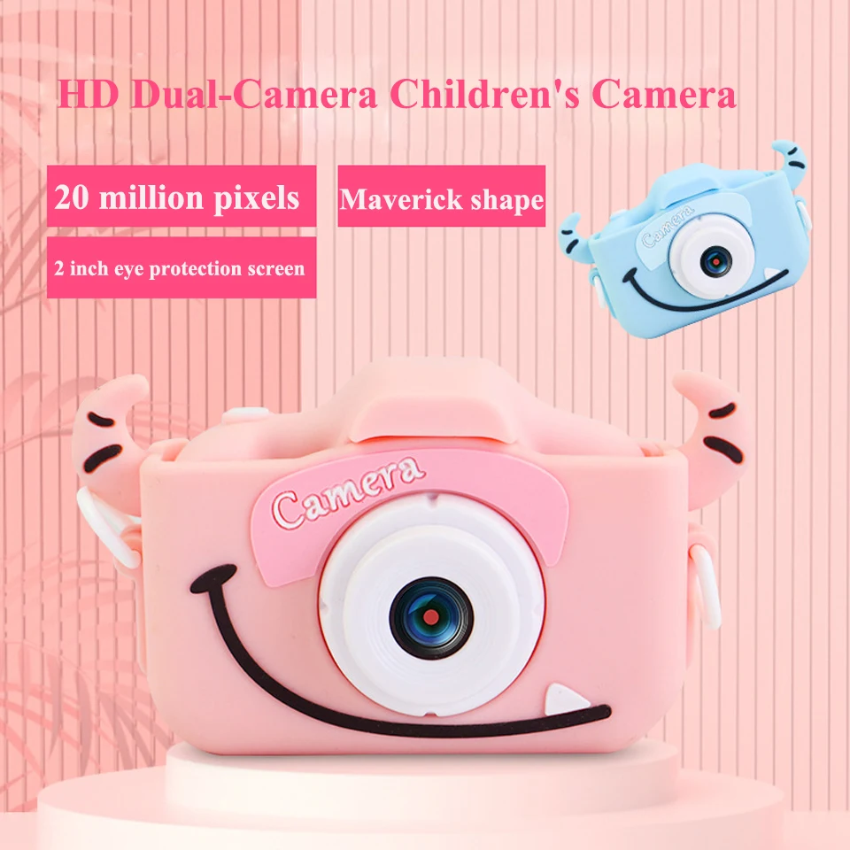 16G Kids Cartoon Camera Child Mini DSLR Camera Children's Educational Toy High-Definition Dual-Camera Digital Camera Toys