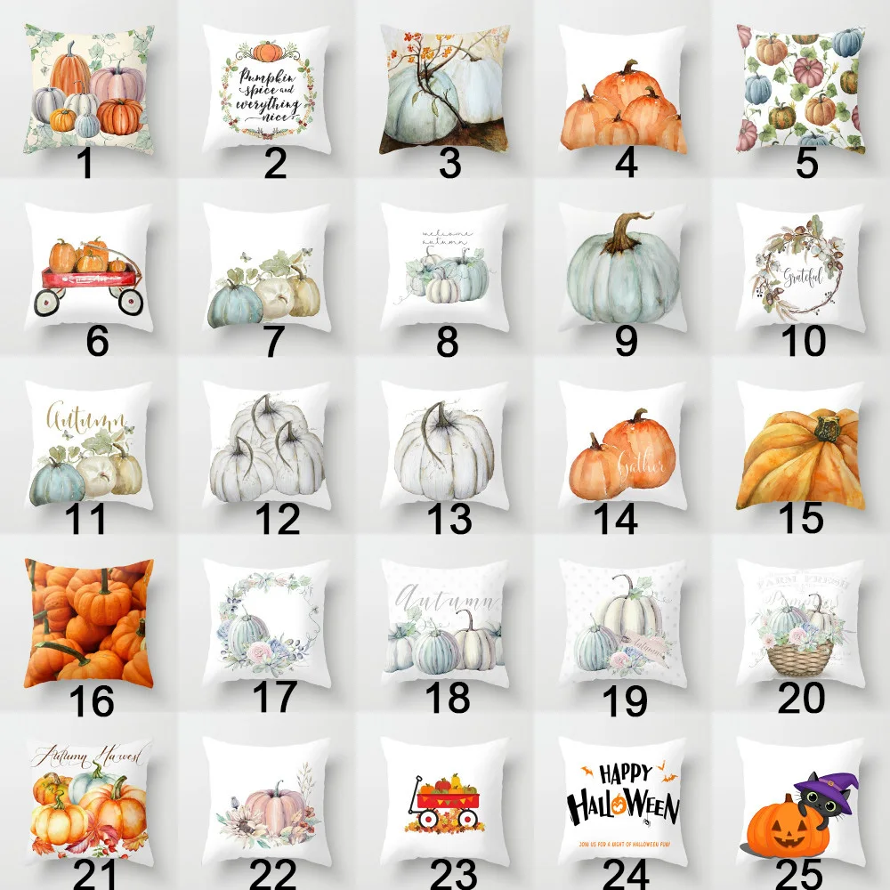 18 ''Elife полиэстер Хэллоуин Спасибо Давая наволочка искусственная Тыква