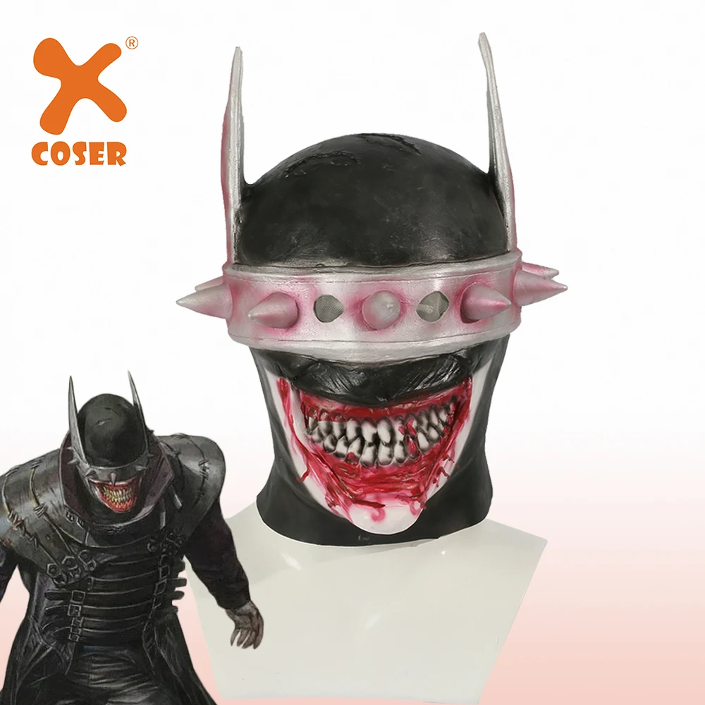 XCOSER Dark Nights: металлическая маска для косплея Бэтмен который смеется шлем