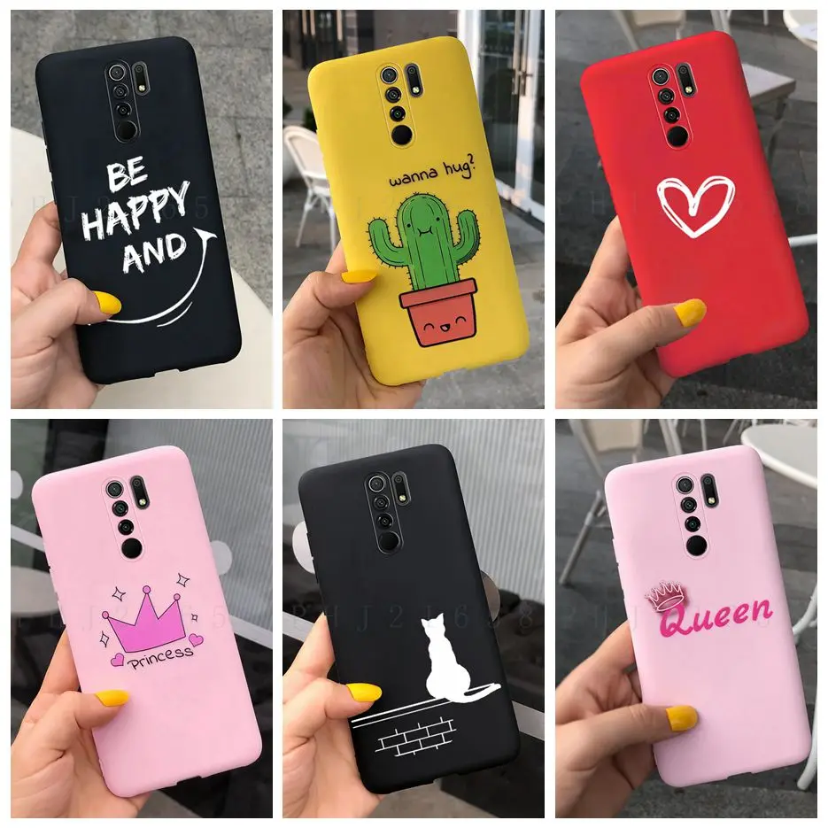 Чехол-накладка для Xiaomi Redmi 9 ТПУ противоударный с изображением карамельных цветов