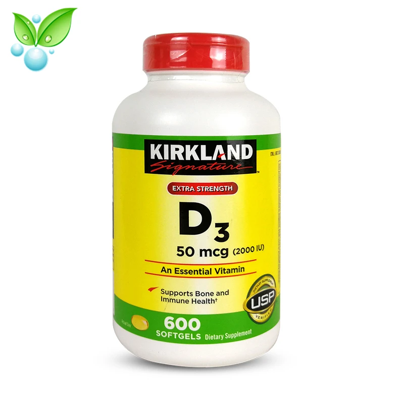 

American Original KIRKLAND Vitamin D3 Vitamin D/D3 2000IU*600 Liquid Capsules Supports Bone and Muscle & Immune Health