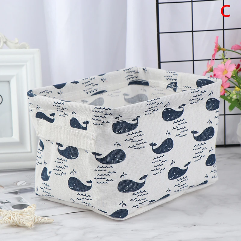 Коробка для хранения разного белья корзина нижнего с принтом из хлопка и льна