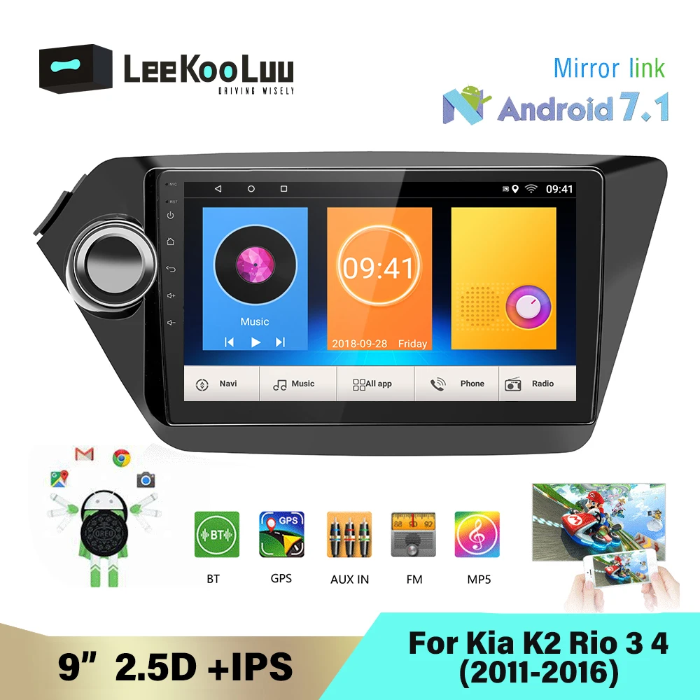 Автомагнитола LeeKooLuu 2 Din Android мультимедийный плеер gps навигация для Kia k2 RIO 3 4 2011 2012