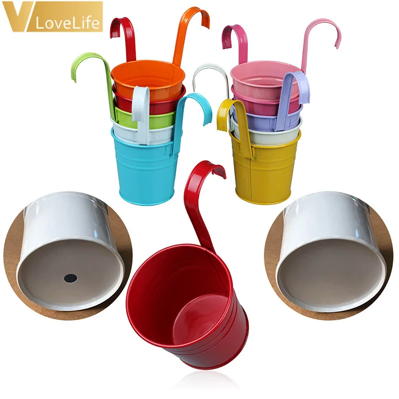 10 шт. настенный цветочные горшки петаллические заборы для железные садовые