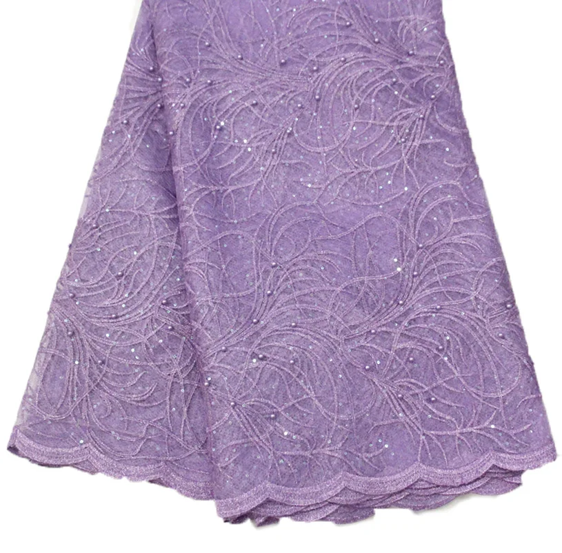 2020 металлическая фотокружевная ткань Lilac Puple Стразы новейшая африканская