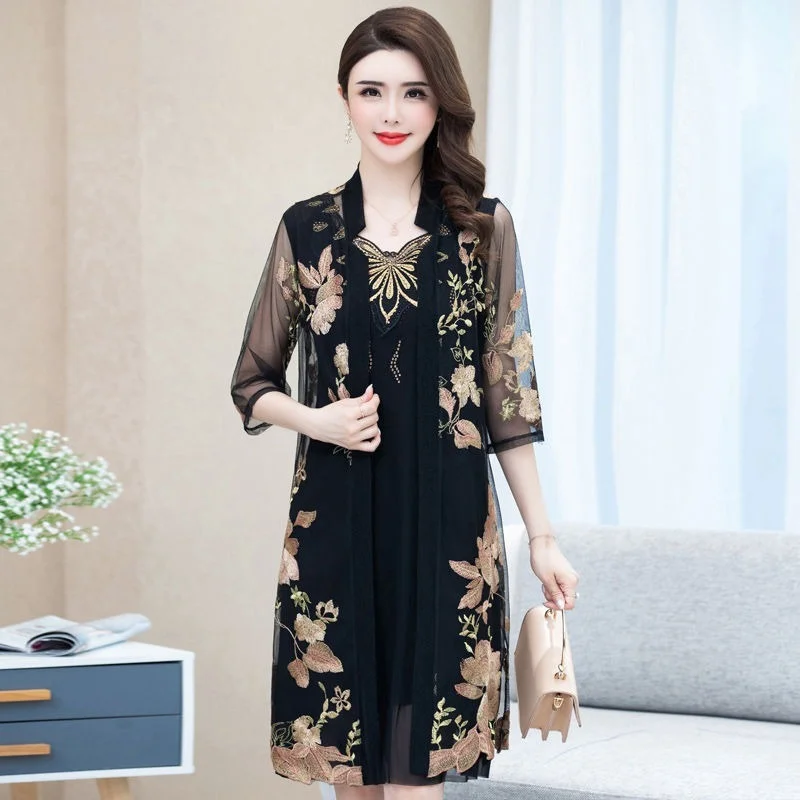 

Boho Embroidery Print Lace Jacket Women Cardigan Thin Coat Spring Summer Long Sleeve Beach Fashion Sun Protection Clothing Y977