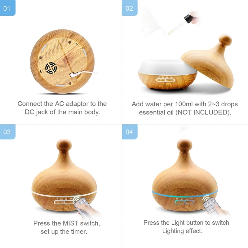 400 мл пульт дистанционного управления ультразвуковой увлажнитель воздуха