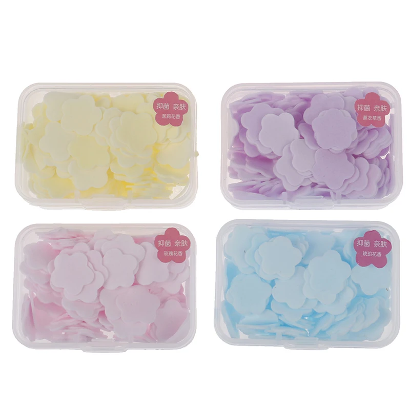 

100 Pcs/box Portable Hand Washing Paper Cleaning Soaps Bath Travel Scented Foaming cleaning soap body care