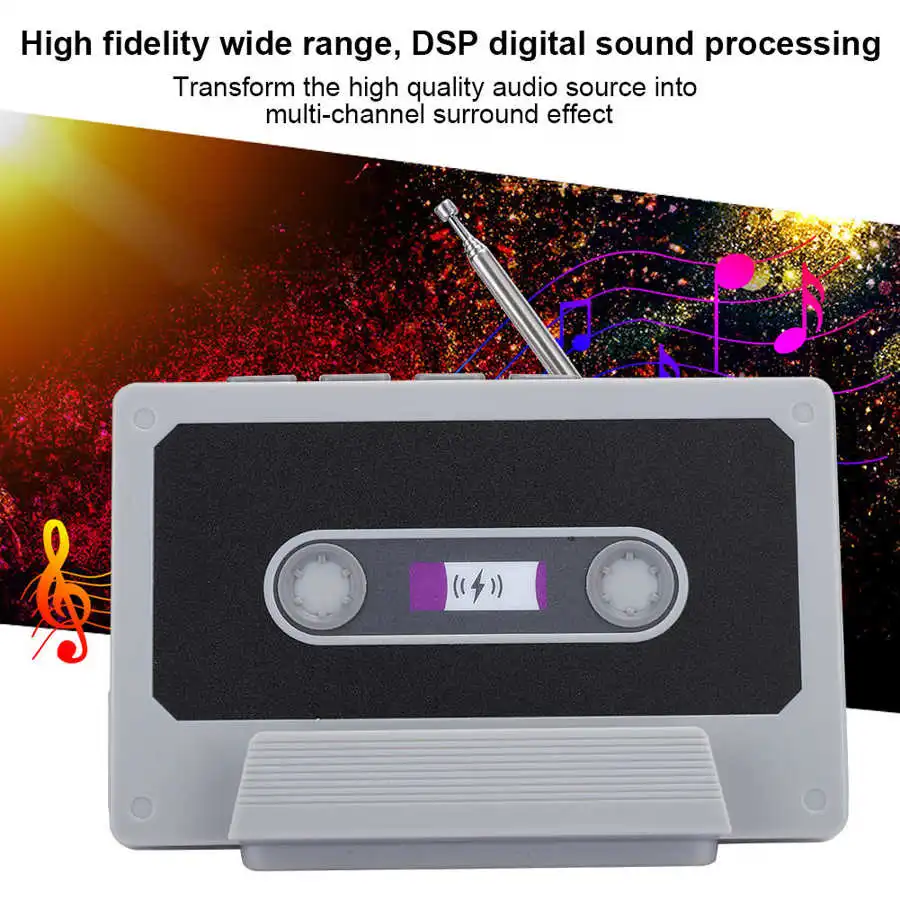 Ретро Bluetooth динамик портативный стерео с fm радио беспроводной музыкальный плеер