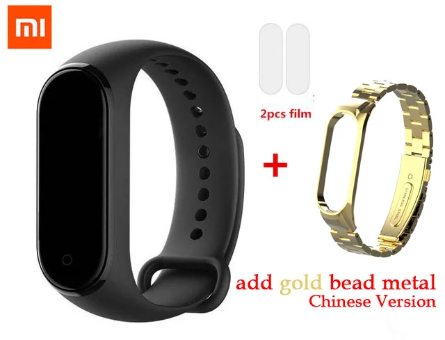 gold bead metal Xiaomi Mi Band 4 смарт-Браслет фитнес-браслет AI Bluetooth 5,0 AMOLED цветной сенсорный экран AI частота сердечных сокращений - Цвет: gold bead metal