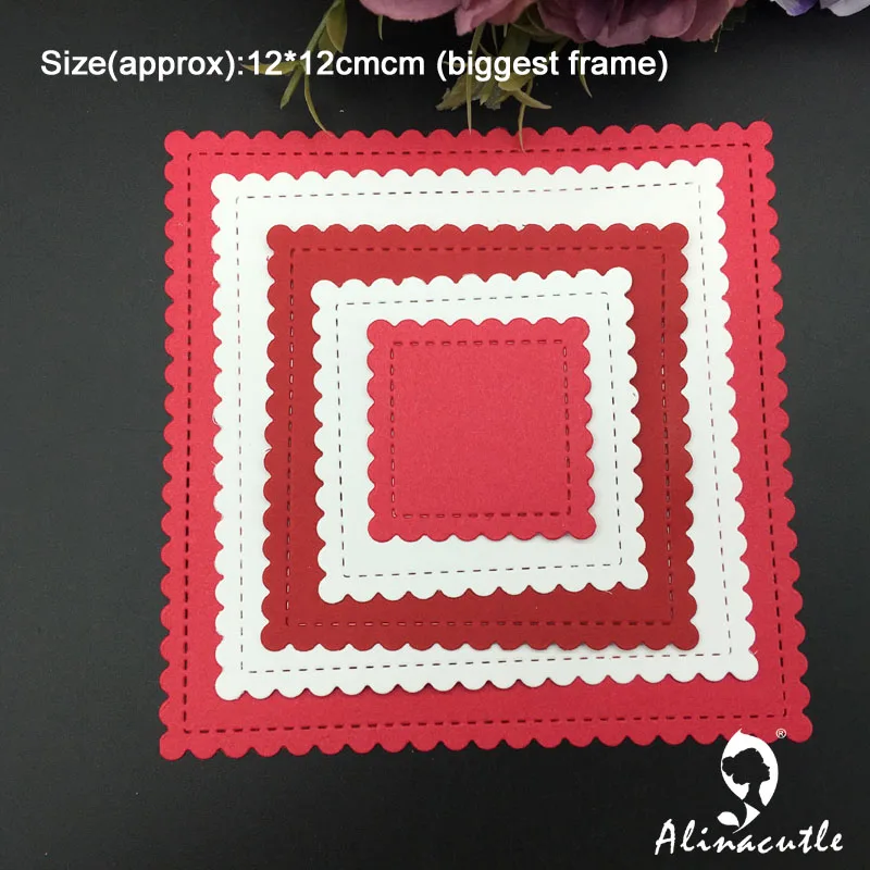 Alinacraft металлическая высечка квадратная рамка для карт гребешков скрапбукинга