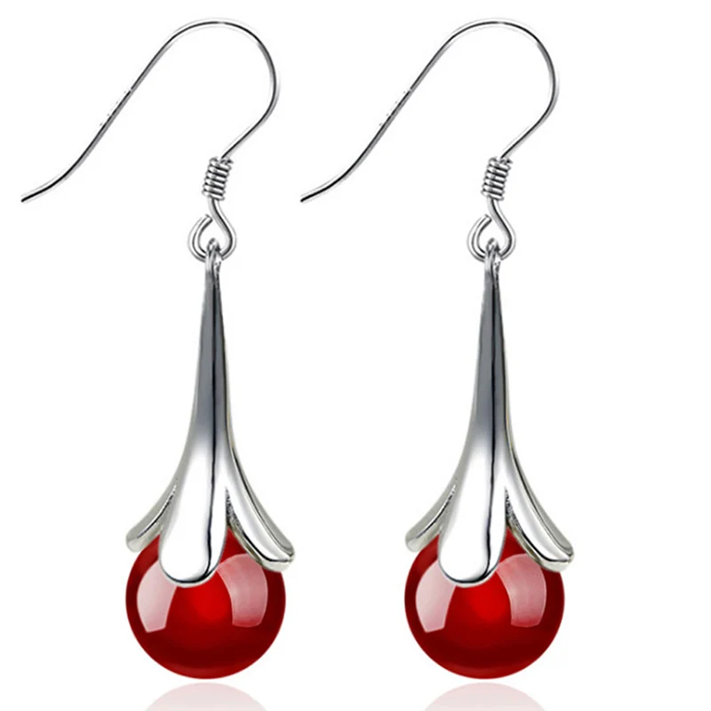 Модные лунные серьги в виде капель с опалом цветок лист драгоценные кисточки для