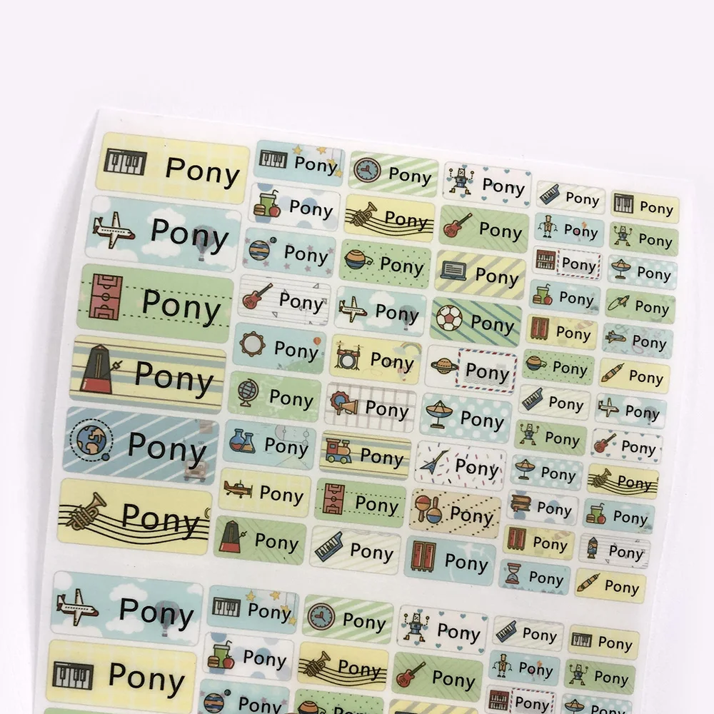 Мальчик мультфильм шаблон Железный на наклейках имя этикетки заказ дети