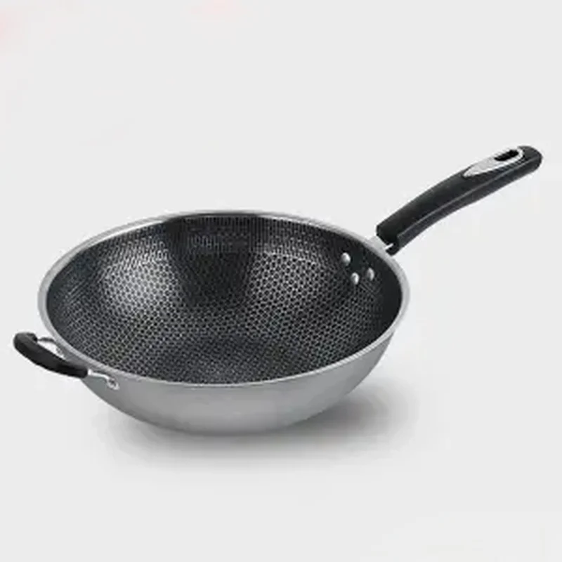 

Household Stainless Steel Wok Non-stick Pan Without Oily Fume Pan and Kitchenware Universal Pots and Pans Pans Frying Set Wok